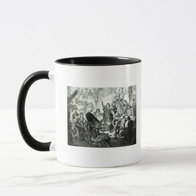 Taza Nicolás Copérnico que explica su teoría (Izquierda)