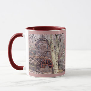 Taza Niebla matutina en la rueda de agua