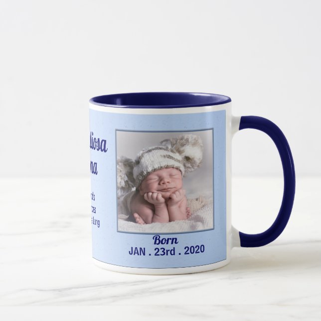 Taza Nieta Orgullosa Italiana Bebé Azul 2 Foto (Derecha)