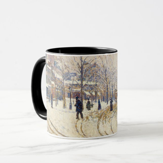 Taza Nieve, Boulevard de Clichy, París por Paul Signac (Anverso izquierdo)