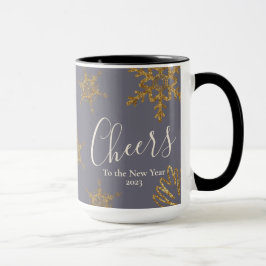 Taza Nieve dorada inunda vientos en morado de Año Nuevo
