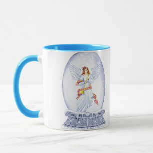 Taza Nieve globo con ilustracion de ángel