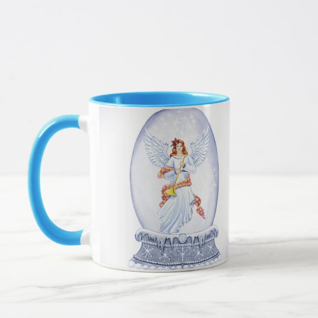 Taza Nieve globo con ilustracion de ángel (Izquierda)