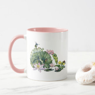 Taza Nieves y flores de Lotus en Japón