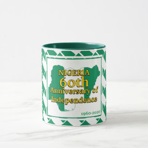 Taza NIGERIA 60.ª INDEPENDENCIA   Recuerdos de bandera 