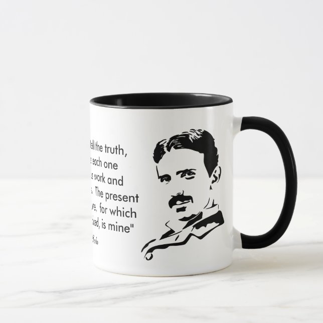 Taza Nikola Tesla y cita (Derecha)