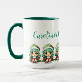 Taza Niña Elf Xmas Magia Personalizada