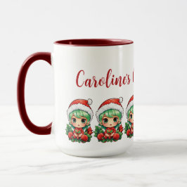 Taza Niña Elf Xmas Magia Personalizada