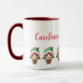 Taza Niña Elf Xmas Personalizada
