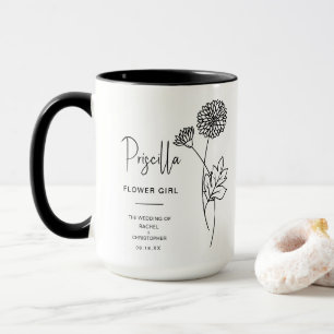 Taza Niña flor de noviembre Crisantemo Flor de nacimi