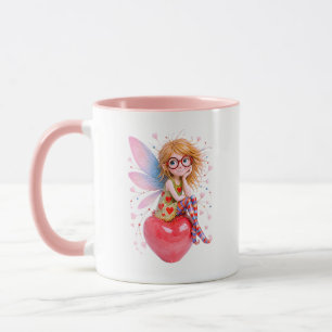 Taza Niña Hada Encantadora Con Gafas Rojas
