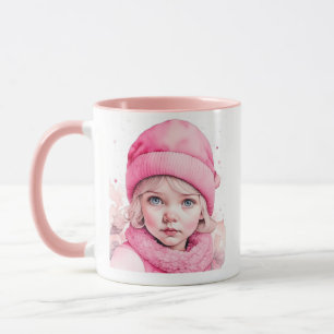Taza Niña Rosa Vintage Bonita y Cita