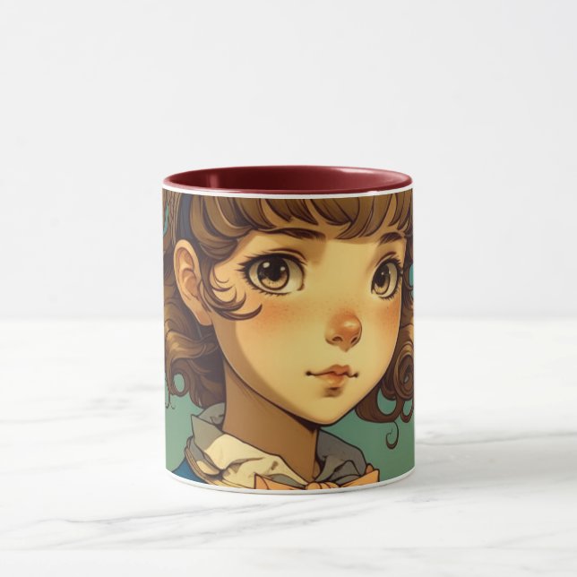 Taza Niña victoriana al estilo de Anime. Personalizado (Centro)