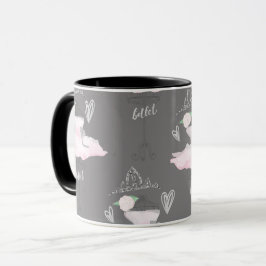 Taza Niñas Bailarinas de Rosa y Gris Couture Caprichoso