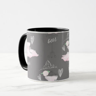 Taza Niñas Bailarinas de Rosa y Gris Couture Caprichoso