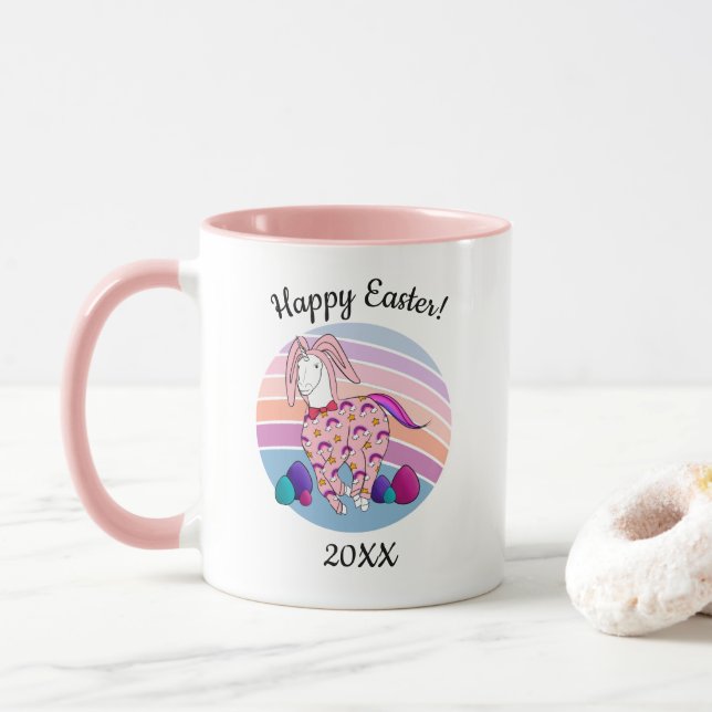 Taza Niñera con unicornio de pascua en Bunnicorn (Con donut)