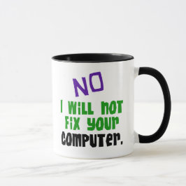 Taza Ningún no fijaré su ordenador