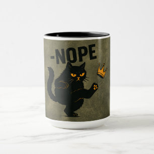 Taza Ningún Rey En Estados Unidos Gato Negro Gracioso P
