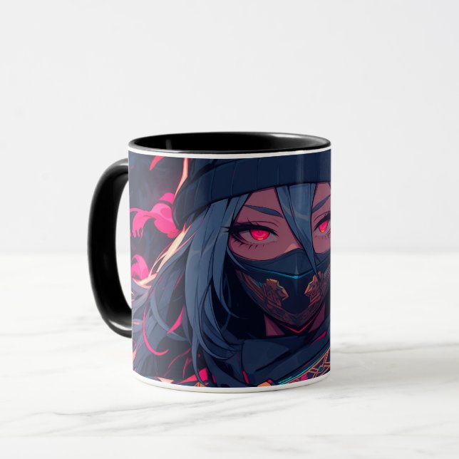 Taza Ninja y su arte de anime de los lobos (Anverso izquierdo)