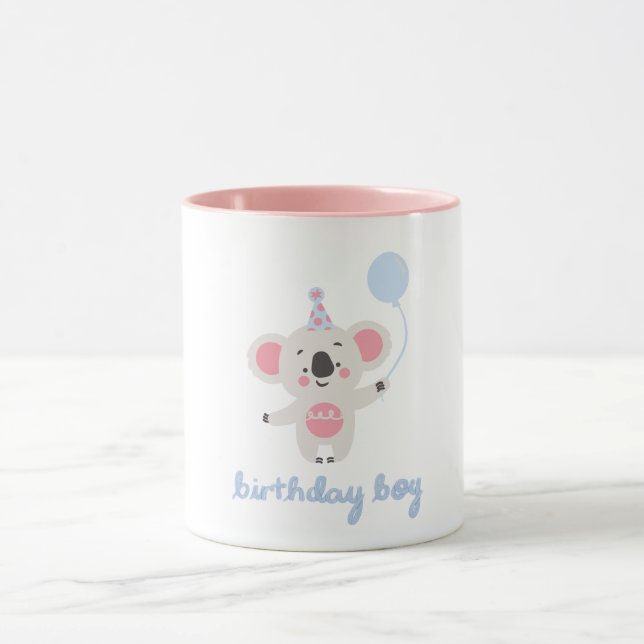 Taza Niño De Cumpleaños Teddy Oso Con Un Globo (Centro)