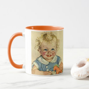 Taza Niño escandinavo vintage rubio o Chica