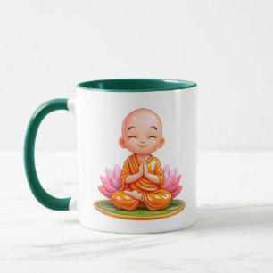 Taza Niño monje de meditación lindo