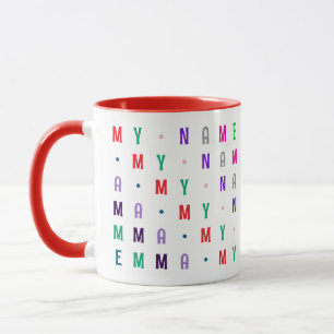 Taza Niño o Niña Colorido Personalizado 16 Letras o Núm