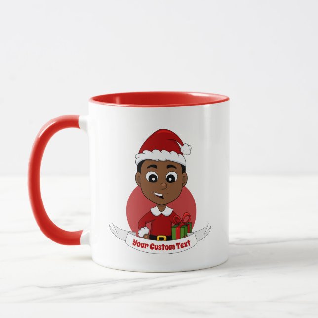 Taza Niño personalizado de Navidades afroamericanos (Izquierda)