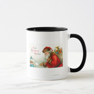 Taza Niño que le da a Santa una carta