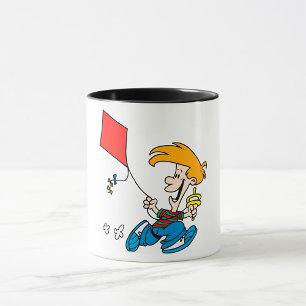 Taza Niño Volando Una Mugre De Cometa