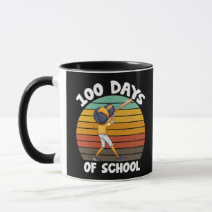 Taza Niños 100 días de escolares 100 días de béisbol