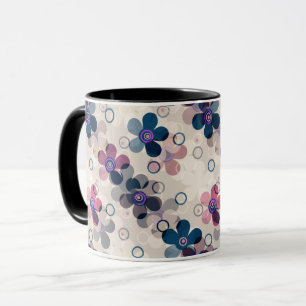 Taza Niños abstractos flores de dibujos animados lindos