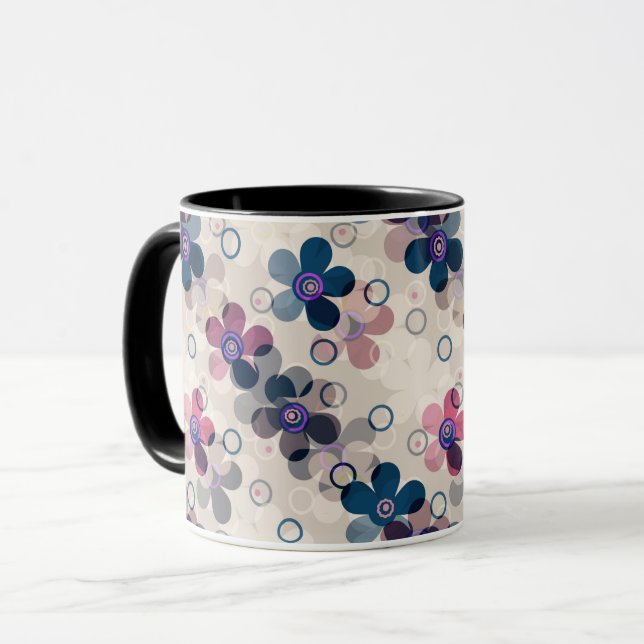Taza Niños abstractos flores de dibujos animados lindos (Anverso izquierdo)
