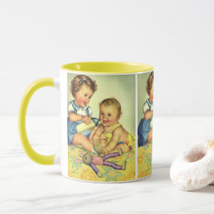 Taza Niños Antiguos, Adorables Bebés Felices Sonríen co
