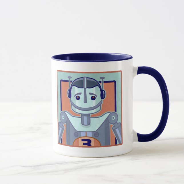 Taza Niños azules retros del robot (Derecha)
