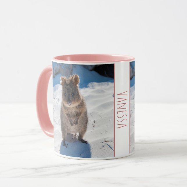 Taza Niños Chicas rosados Mug personalizada en la playa (Anverso izquierdo)