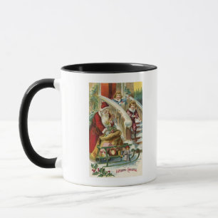 Taza Niños corriendo a saludar a Santa