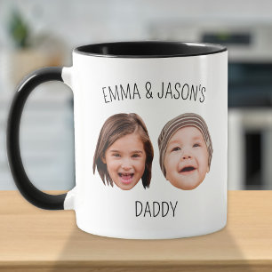 Taza Niños Cutos Personalizados Cara 2 Foto Para Papá
