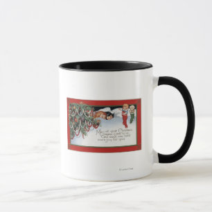Taza Niños de ChristmasSleeping y un poema