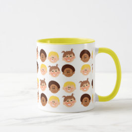 Taza Niños de la época feliz con un estilo retro