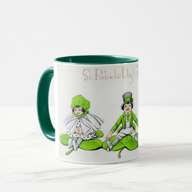 Taza Niños del Día de San Patricio, Vintage (Anverso izquierdo)
