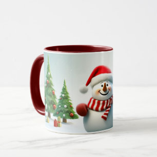 Taza Niños Felices Lindos Niño Hombre de Nieve Invierno