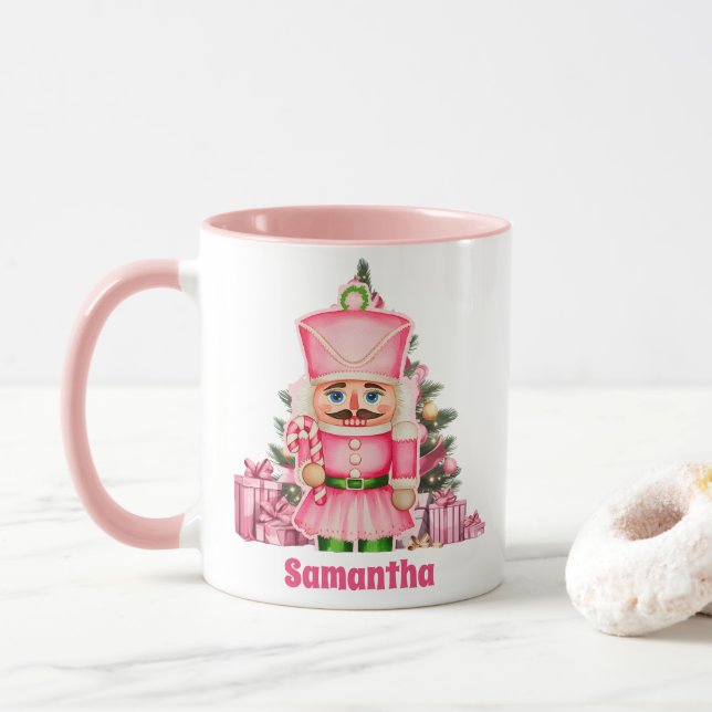 Taza Niños Navidades de Nutcracker rosados Chocolate ca (Con donut)