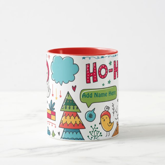 Taza Niños Navidades personalizados Decoración de dibuj (Centro)