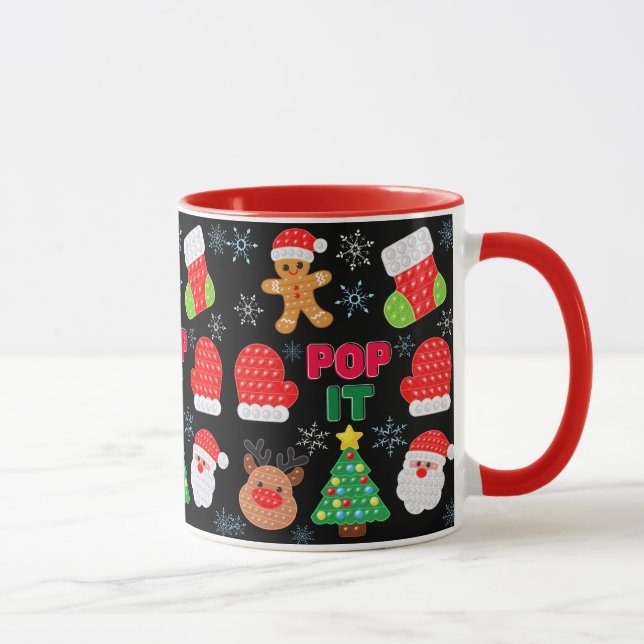 Taza Niños pop it Navidades burbuja reno de Santa (Derecha)