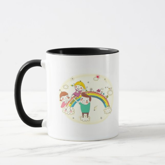 Taza Niños que juegan en el arco iris (Izquierda)