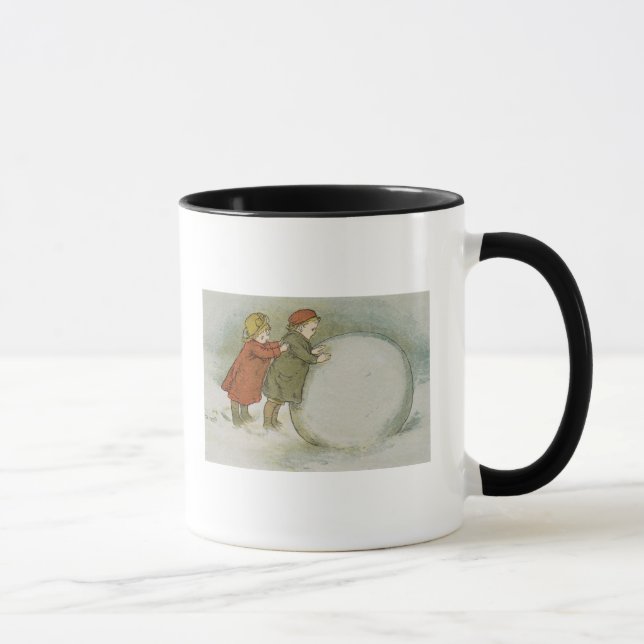 Taza Niños que ruedan bolas de nieve (Derecha)