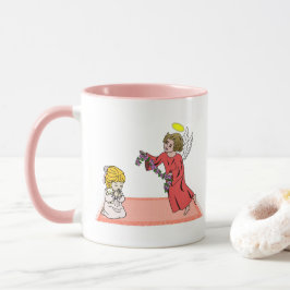 Taza Niños rezando peluca rosa