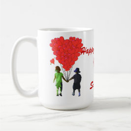 Taza Niños románticos y cortos tomados de la mano San V