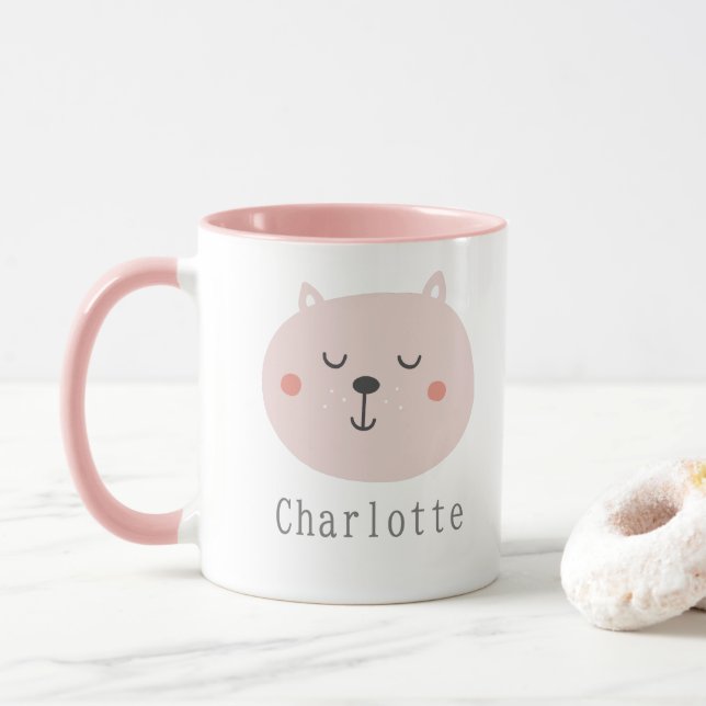 Taza Niños súper adorables dos tonos Nombre personaliza (Con donut)